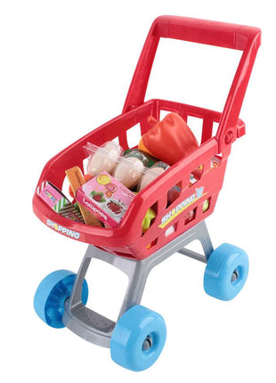 Keezi Kids Pretend Role Play Supermarket 24 Piece Playset Cash Register Trolley