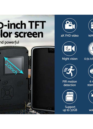 UL-tech 4K 16MP Trail Camera Wildlife Hunting Security Cam Night Vision