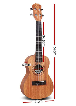 Alpha 23" Ukulele Natural Mahogany Concert Beginner Gift w/ Carry Bag