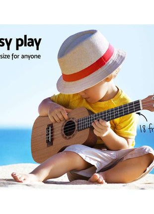 Alpha 23" Ukulele Natural Mahogany Concert Beginner Gift w/ Carry Bag