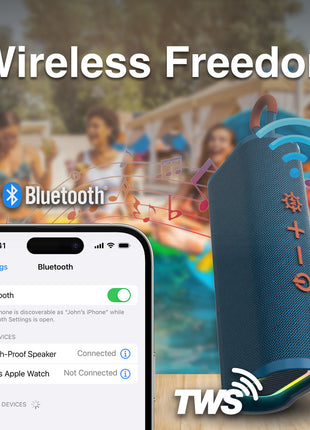 Laser Splash Proof Bluetooth Speaker Blue