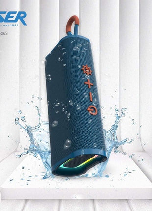Laser Splash Proof Bluetooth Speaker Blue