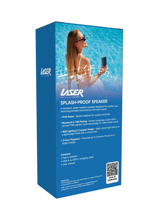Laser Splash Proof Bluetooth Speaker Blue