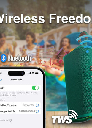 Laser Splash Proof Bluetooth Speaker Green