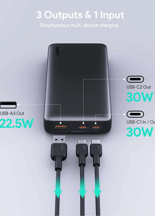 Aukey Sprint X 20K 30W 20000mAh Portable Power Bank with PD3.0 (PB-Y42)