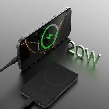 Aukey MagFusion M Qi2 5000mAh Magnetic Wireless Power Bank - Grey (PB-MS07)