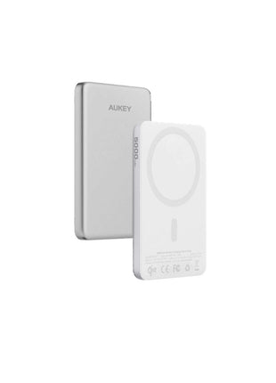 Aukey MagFusion M Qi2 5000mAh Magnetic Wireless Power Bank - White (PB-MS07)