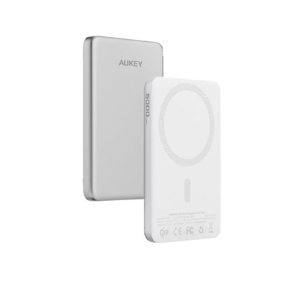 Aukey MagFusion M Qi2 5000mAh Magnetic Wireless Power Bank - White (PB-MS07)