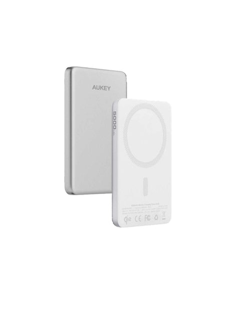 Aukey MagFusion M Qi2 5000mAh Magnetic Wireless Power Bank - White (PB-MS07)