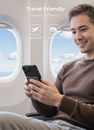 Aukey MagFusion M Qi2 5000mAh Magnetic Wireless Power Bank - White (PB-MS07)