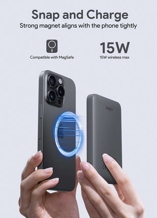 Aukey MagFusion 5000mAh Magnetic Wireless Charging Power Bank (PB-MS03)