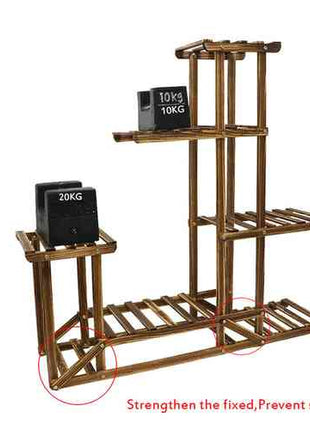 5-Tier Wooden Plant Stand Flower Display Shelf Indoor Outdoor Garden