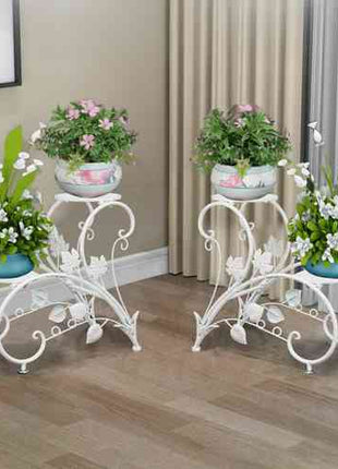 Set of 2 Plant Stand Wedding Garden Flower Shelf Rack