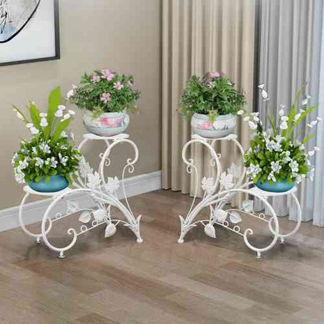 Set of 2 Plant Stand Wedding Garden Flower Shelf Rack