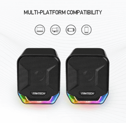 FANTECH SONAR GS202 Computer Speakers USB and 3.5mm RGB Mini Wired Speakers Acoustic Clarity for Desktop Computer Laptop