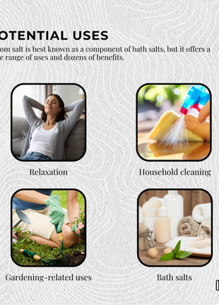 Orku 1Kg Epsom Salt - Magnesium Sulphate Bath Salts Skin Body