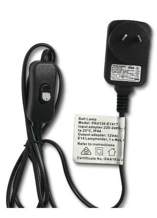 Natural Himalayan pink salt lamp 12W 12V power cable