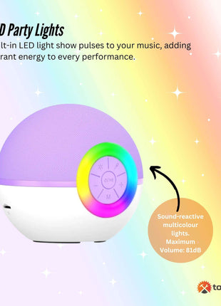 Mini Karaoke Machine - 2x Wireless Microphones Portable Bluetooth Speaker (Purple)(Blue)(Pink)