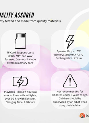 Mini Karaoke Machine - 2x Wireless Microphones Portable Bluetooth Speaker (Purple)(Blue)(Pink)