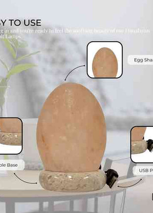 USB Colour Changing Egg Shape Himalayan Pink Salt Lamp Color Change LED Light
