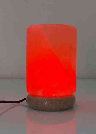 USB Colour Changing Salt Himalayan Lamp - Cylinder Shape Pink Rock LED Light