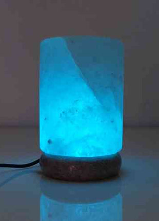 USB Colour Changing Salt Himalayan Lamp - Cylinder Shape Pink Rock LED Light