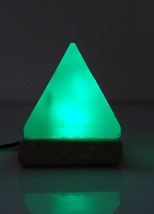 USB Colour Changing Salt Himalayan Lamp - Pyramid Shape Pink Rock LED Light