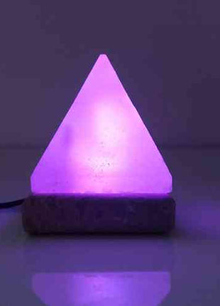 USB Colour Changing Salt Himalayan Lamp - Pyramid Shape Pink Rock LED Light