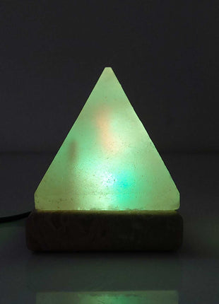 USB Colour Changing Salt Himalayan Lamp - Pyramid Shape Pink Rock LED Light
