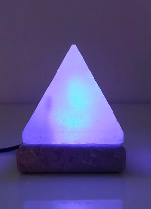 USB Colour Changing Salt Himalayan Lamp - Pyramid Shape Pink Rock LED Light