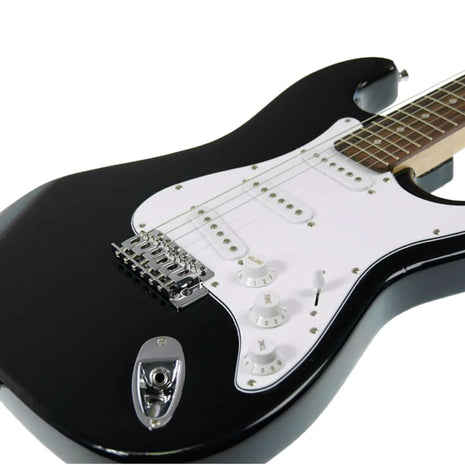 karrera 39-inch electric guitar black body detail