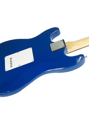 Karrera 39-Inch Electric Guitar Blue showing back view and body shape