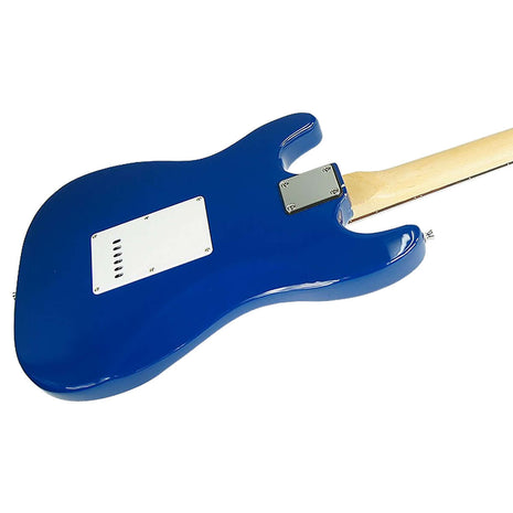 Karrera 39-Inch Electric Guitar Blue showing back view and body shape