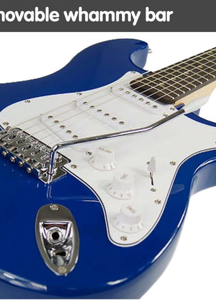 Karrera 39-Inch Electric Guitar Blue adjustable bridge and removable whammy bar