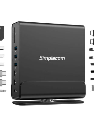 Simplecom CHT815 15-in-1 USB-C 4K Triple Display MST Docking Station with Dual HDMI DP