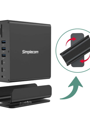Simplecom CHT815 15-in-1 USB-C 4K Triple Display MST Docking Station with Dual HDMI DP