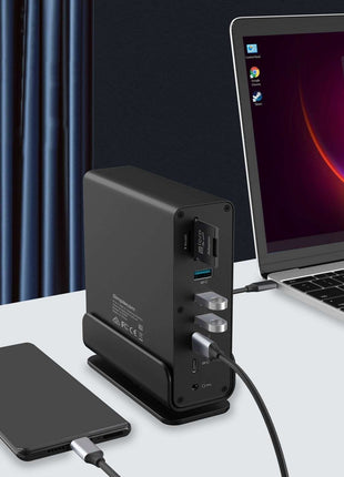 Simplecom CHT815 15-in-1 USB-C 4K Triple Display MST Docking Station with Dual HDMI DP