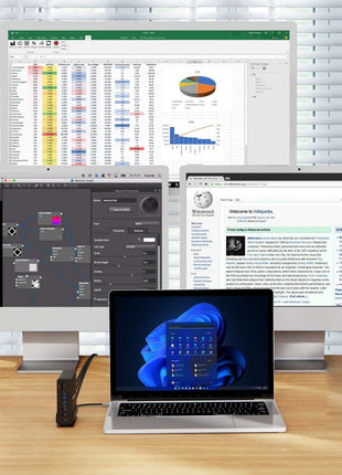 Simplecom CHT815 15-in-1 USB-C 4K Triple Display MST Docking Station with Dual HDMI DP