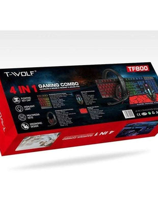T-Wolf TF800 RGB 4-pcs Gaming Keyboard/Mouse/Headphone/Mouse Pad Kit Set