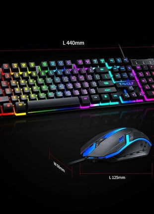 T-Wolf TF800 RGB 4-pcs Gaming Keyboard/Mouse/Headphone/Mouse Pad Kit Set