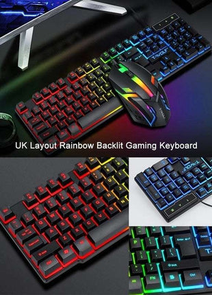T-Wolf TF800 RGB 4-pcs Gaming Keyboard/Mouse/Headphone/Mouse Pad Kit Set