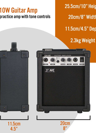 3rd Avenue 10W Electric Guitar Practice Amplifier 6.5-inch speaker