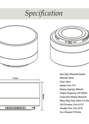 Bluetooth Speakers Portable Wireless Speaker Music Stereo Handsfree Rechargeable (Gold)(Silver)(Black)