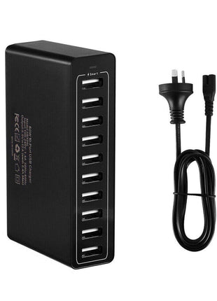 60W 10 Port USB Charger Multi Port AC Adapter Travel Wall Hub Charging Station