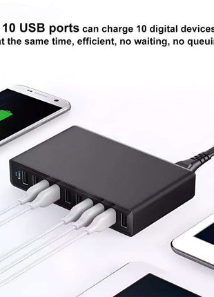 60W 10 Port USB Charger Multi Port AC Adapter Travel Wall Hub Charging Station