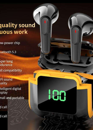 Intelligent Bluetooth Earphones with Digital Display - Pro 90 Hifi Black