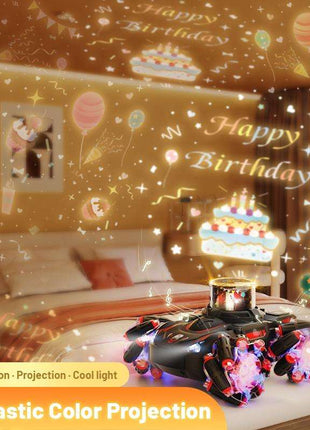 Stunt Remote Control Car with 2.4g Magic Projection - Colourful - Black Blue