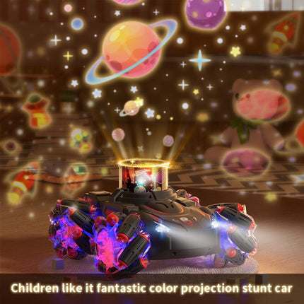 Stunt Remote Control Car with 2.4g Magic Projection - Colourful - Black Blue
