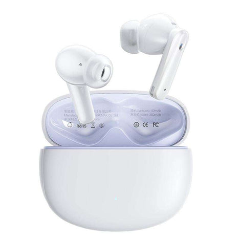 Wireless Dual Noise-cancelling Bluetooth Earphones for Music and Calls - Ivory White