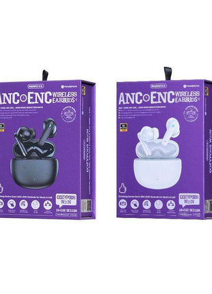 Wireless Dual Noise-cancelling Bluetooth Earphones for Music and Calls - Ivory White